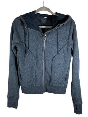 Lululemon Huddle & Hustle Hoodie Heathered Jet Blue Size 4 athleisure athletic